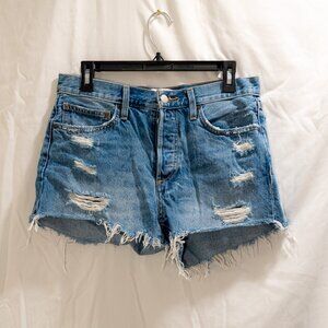 Aritzia Denim Forum - Ex Boyfriend Shorts - Blue Jean Mid Wash (Size 27)